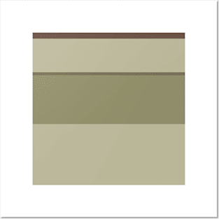 A sensational harmony of Quincy, Pastel Brown, Camouflage Green, Sage and Brown Grey stripes. Posters and Art